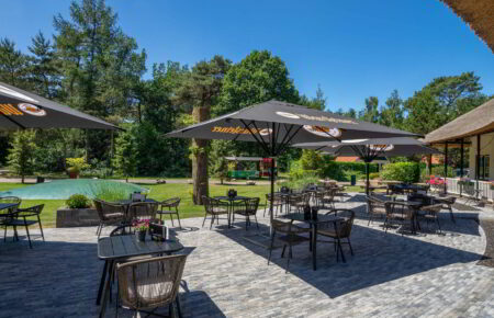 Bedrijfslunch op terras bij restaurant 't Wildryck in Diever