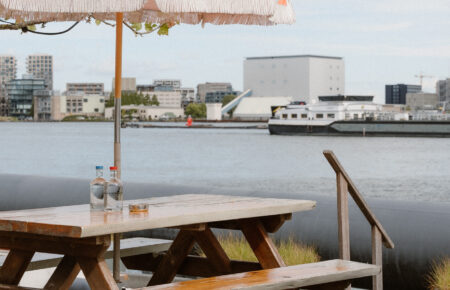 Terras met uitzicht op het water in Amsterdam - bedrijfsfeest of borrel organiseren bij geselecteerd restaurant Business Restaurants top 500